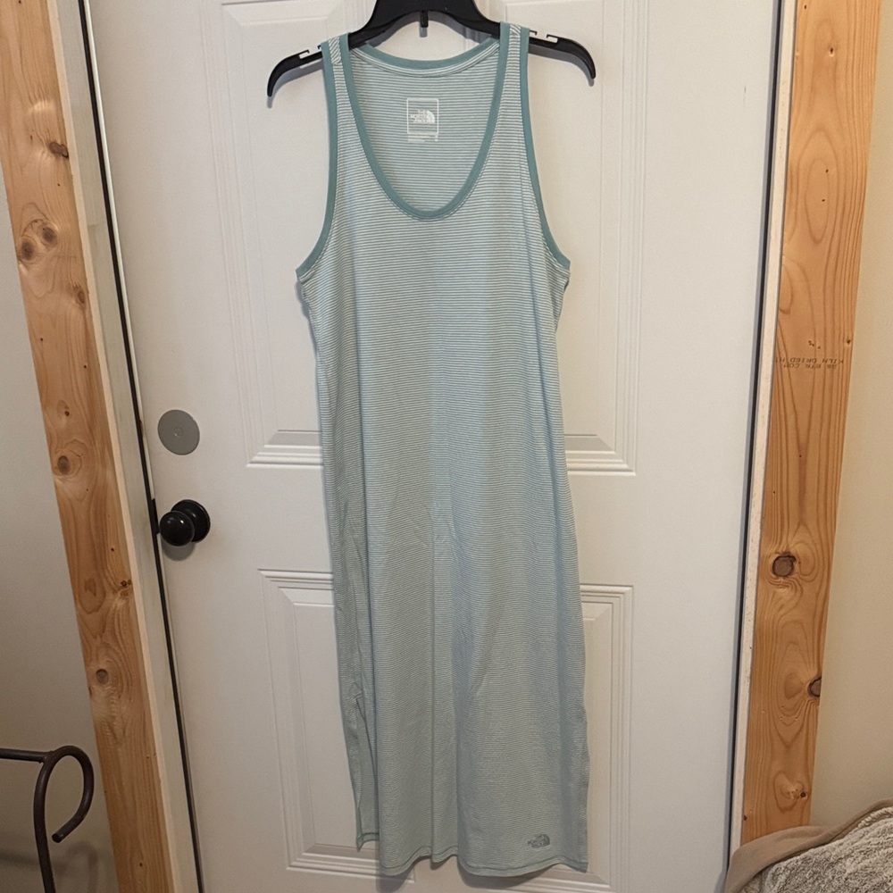 The North Face Light Green Striped maxi dress